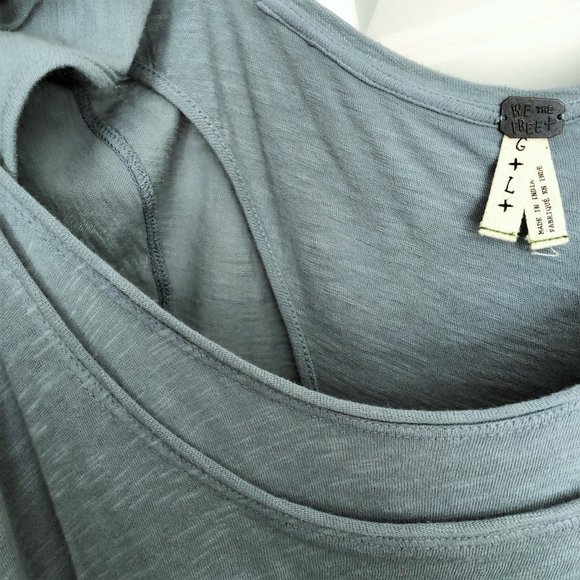 Free People Tee Phoebe Drapey Layered T-Shirt - L - Picture 5 of 5
